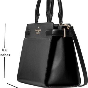 Kate Spade Staci Medium Satchel Crossgrain Leather Black